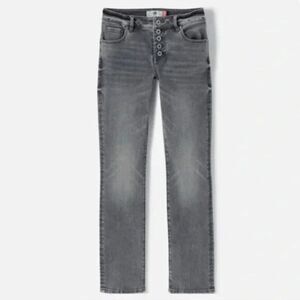 Cabi Size 6 Button Fly Straight Leg Jeans Gray Denim 4520